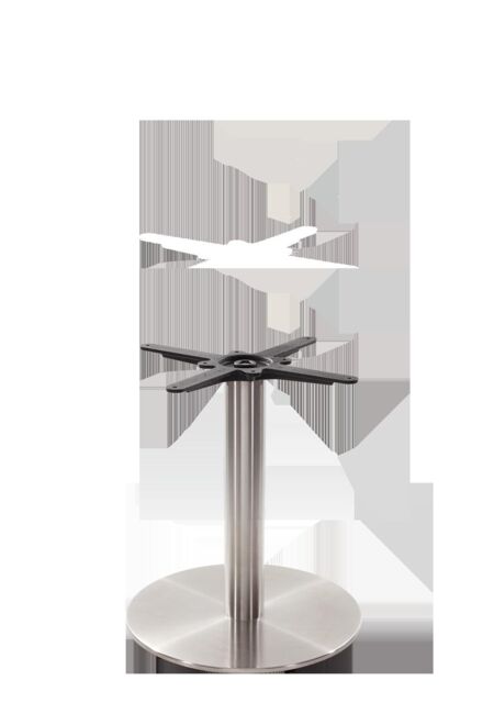 netfurniture Round Stainless Steel Table Base - Medium - Coffee Height - 480 Mm in Silver