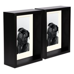 "Nicola Spring 5"" x 7"" 3D Deep Box Photo Frames - 4"" x 6"" Mount - Black - Pack of 5 in Ivory" - thumbnail 1