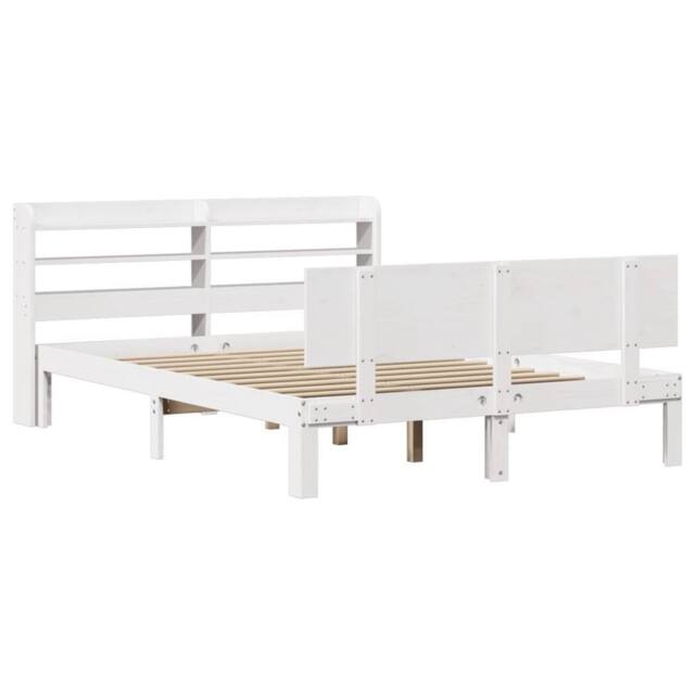 Berkfield Home Beautiful Bed Frame with Headboard without Mattress White 150x200 - Size: King - image 1