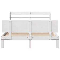 Berkfield Home Beautiful Bed Frame with Headboard without Mattress White 150x200 - Size: King - thumbnail 4