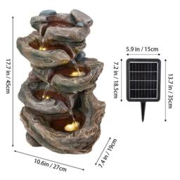 Living and Home Solar-Powered Outdoor Fountain for Gardening Accents in Brown - thumbnail 9