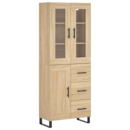 Berkfield Home Highboard Sonoma Oak 69.5x34x180 cm Engineered Wood in Brown - thumbnail 2