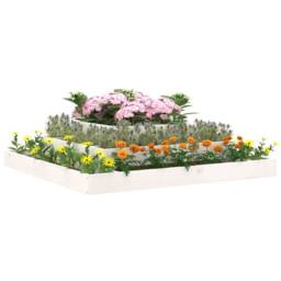 Berkfield Home Planter White 110x110x27 cm Solid Wood Pine - Size: 110 x 110 x 27 cm - thumbnail 1