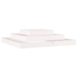 Berkfield Home Planter White 110x110x27 cm Solid Wood Pine - Size: 110 x 110 x 27 cm - thumbnail 3
