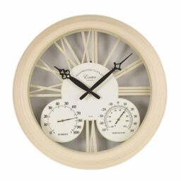 mysmartbuy Cream Garden Wall Clock with Thermometer, Hygrometer & Roman Numerals - thumbnail 2