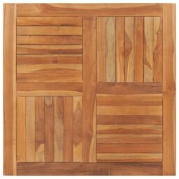 Berkfield Home Table Top Solid Teak Wood Square 90x90x2.5 cm in Brown - thumbnail 1