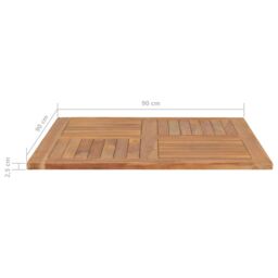 Berkfield Home Table Top Solid Teak Wood Square 90x90x2.5 cm in Brown - thumbnail 6