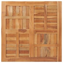 Berkfield Home Table Top Solid Teak Wood Square 90x90x2.5 cm in Brown - thumbnail 2
