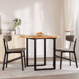 Berkfield Home Table Top Round √ò90x4 cm Solid Wood Acacia in Brown - Size: 90x4 cm - thumbnail 3