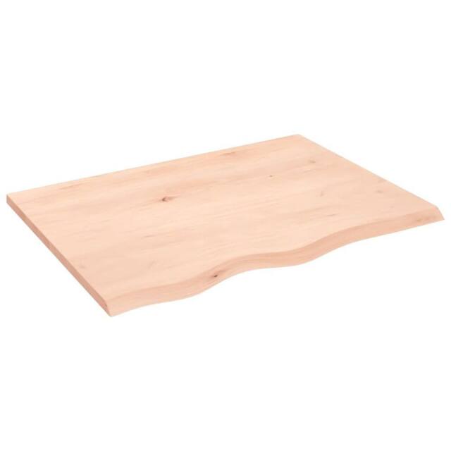 Berkfield Home Table Top 80x60x2 cm Untreated Solid Wood Oak in Light Oak - Size: 80 x 60 x 2 cm - image 1