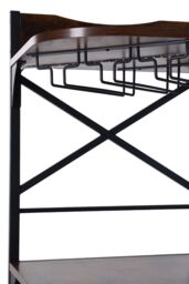 Living and Home 5-Tier Corner Bar Cabinet with Built-in Power Outlet and LED Lights in Dark Brown - thumbnail 9