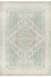 Kukoon Pastel Green Distressed Persian Medallion Non Slip Washable Low Pile Rug in Light Green - Size: 60 cm x 240 cm - thumbnail 1
