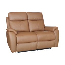 Aspire Kingsmere 2 Seater Power Recliner Sofa in Real Leather in Tan - thumbnail 2