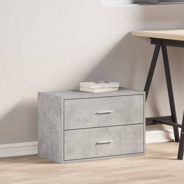Berkfield Home Durable Cabinet with 2 Drawers Concrete Grey 60x31x40 cm Engineer - Size: 60 x 31 x 40 cm - image 1