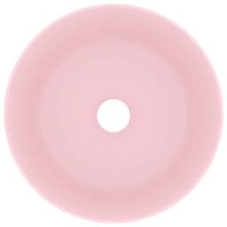 Berkfield Home Luxury Wash Basin Round Matt Pink 40x15 cm Ceramic