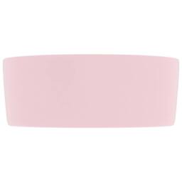 Berkfield Home Luxury Wash Basin Round Matt Pink 40x15 cm Ceramic - thumbnail 4