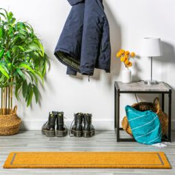 Nicola Spring Coir Door Mat - 120 x 40cm - Grey Inset in Brown - Size: 40 cm x 120 cm - thumbnail 6
