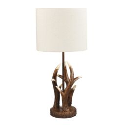Happy Homewares Traditionally Designed Antler Resin Table Lamp Base in a Rustic Bronze Finish - thumbnail 3