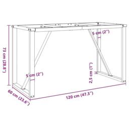 Berkfield Home Durable Dining Table Legs O-Frame 120x60x73 cm Steel in Black - Size: 120 x 60 x 73 cm - thumbnail 9