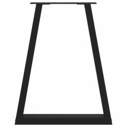 Berkfield Home Modern Coffee Table Legs V-Shape 2 pcs Black 60x(72-73) cm Steel - thumbnail 5