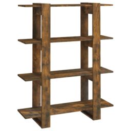 Berkfield Home Book Cabinet/Room Divider Smoked Oak 100x30x123.5 cm in Brown - thumbnail 2