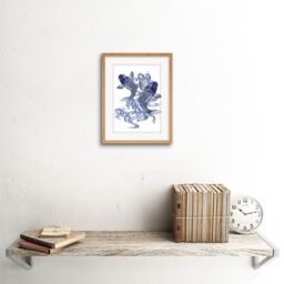 "Artery8 Wall Art Print Japan Koi Carp Art Framed 9x7 inch in Beige - Size: W7"" x H9""" - thumbnail 2