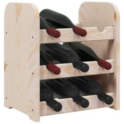 Berkfield Home Wine Rack 33x25x37 cm Solid Wood Pine in Light Brown - Size: 33 x 25 x 37 cm - thumbnail 4