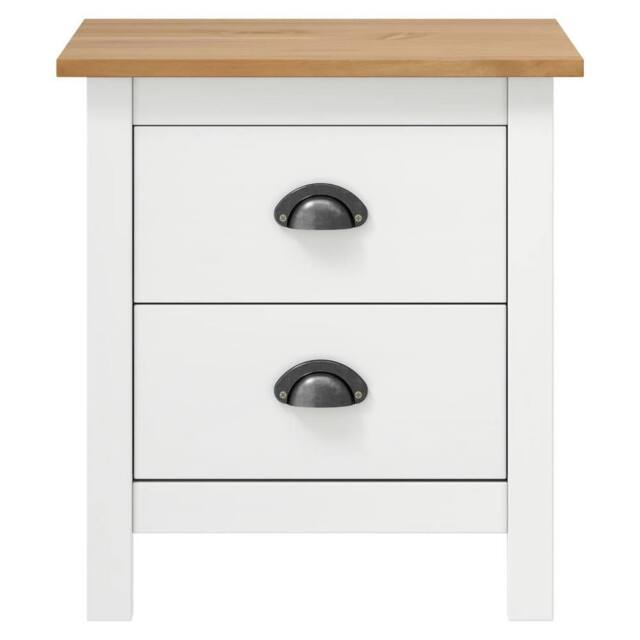 Berkfield Home Modern Bedside Cabinet Hill 2 pcs White 46x35x49.5 cm Solid Pine Wood - image 1