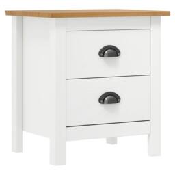 Berkfield Home Modern Bedside Cabinet Hill 2 pcs White 46x35x49.5 cm Solid Pine Wood - thumbnail 3