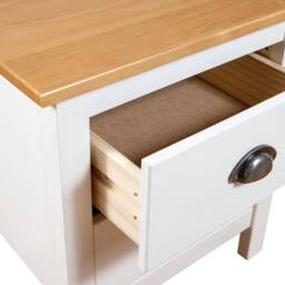 Berkfield Home Modern Bedside Cabinet Hill 2 pcs White 46x35x49.5 cm Solid Pine Wood - thumbnail 6