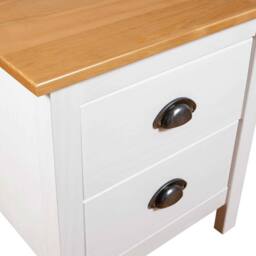 Berkfield Home Modern Bedside Cabinet Hill 2 pcs White 46x35x49.5 cm Solid Pine Wood - thumbnail 7