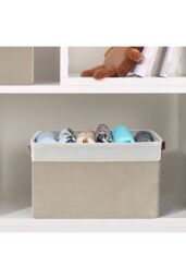 Living and Home Storage Basket Toys Cosmetic Sundries Organizer in Beige - thumbnail 2