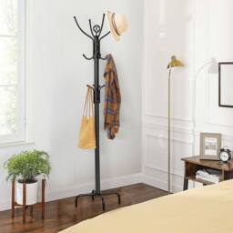 KORVIXA Metal Coat Rack Hat Hanger Free Standing in Black - Size: 900mm - thumbnail 3