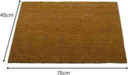 Marco Paul Tan Coir Traditional Nonslip Doormat 75x45cm in Beige - Size: Medium - thumbnail 3