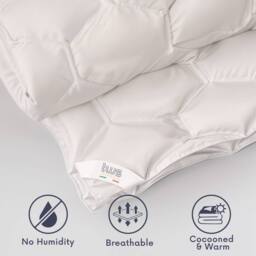 The White Stone Winter Duvet, 400 gsm, Warm & Soft Wadding Filling in White - Size: Single - thumbnail 3