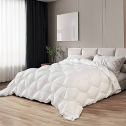 The White Stone Winter Duvet, 400 gsm, Warm & Soft Wadding Filling in White - Size: Single - thumbnail 2