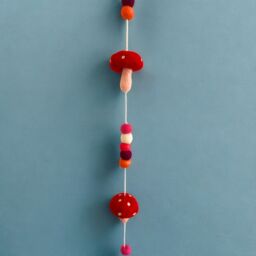 KDMD Felt Wall Hanging - Redtop Mushrooms in Red - thumbnail 4