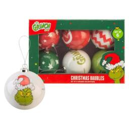 VFM e-Store Grinch Christmas Baubles Set Tree Decoration 7.5cm x 7.5cm Multi X 1 - Size: 7.5 cm x 7.5 cm - thumbnail 1