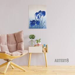 "Artery8 Blue Iris Flowers Floral Japanese Canvas Wall Art Print Koson - Size: W18"" x H24""" - thumbnail 3
