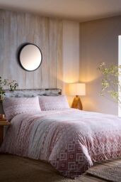 Appletree 'Bergen' 100% Brushed Cotton Duvet Cover Set in Terracotta - Size: Double