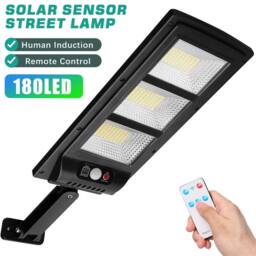 VOGREX Outdoor Solar Street Light, Motion Sensor, Dusk to Dawn Flood Lamp in Black - thumbnail 5