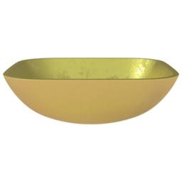 Berkfield Home Modern Basin Glass 42x42x14 cm Gold - Size: 42 x 42 x 14 cm