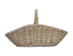 Red Hamper Wicker Antique Wash Harvesting Basket in Grey - Size: Large - thumbnail 2