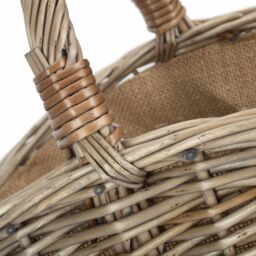 Red Hamper Wicker Antique Wash Harvesting Basket in Grey - Size: Large - thumbnail 4