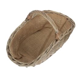 Red Hamper Wicker Antique Wash Harvesting Basket in Grey - Size: Large - thumbnail 3