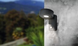 Loops 2 PACK IP44 Outdoor Wall Light & PIR Sensor Black Zinc Steel 6W LED - thumbnail 3