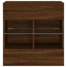 Berkfield Home TV Wall Cabinet with LED Lights Brown Oak 58.5x30x60.5 cm - thumbnail 7