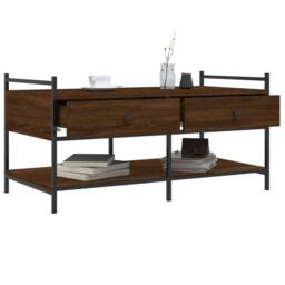 Berkfield Home Coffee Table Brown Oak 99x50x50 cm Engineered Wood - Size: 99 x 50 x 50 cm - thumbnail 4