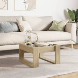 Berkfield Home Coffee Table with Infinity LED Sonoma Oak 50x53x30 cm in Light Oak - Size: 50 x 53 x 30 cm - thumbnail 4