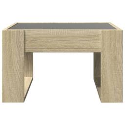 Berkfield Home Coffee Table with Infinity LED Sonoma Oak 50x53x30 cm in Light Oak - Size: 50 x 53 x 30 cm - thumbnail 7